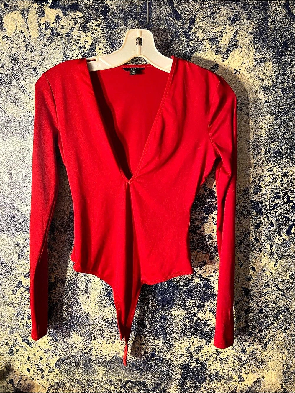 Red GUESS Long Sleeve Bodysuit Size XXS